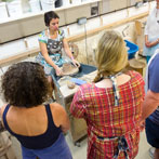 Made, West Dean, Tanya Gomez taking a aster course in throwing